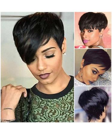 Threading Hair Removal Beauty Short Straight Hair Border Commerce Hot Black Fluffy Short Hair High Temperature Silk Fiber Headwear Fashion Hairstyle Lace Fronts One Size Black - Buy Online on SooperMarket.com