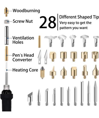 96pcs Professional Wood Burning Kit - Adjustable Temperature Wood Burner Pen Tool Set for Embossing/Carving - Ideal for Beginners and Adults - Buy Online on SooperMarket.com