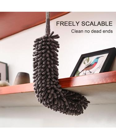 VMVN Microfiber Duster with Extension Pole - Reusable Ceiling Fan & Blade Cleaner | Gray - Buy Online on SooperMarket.com