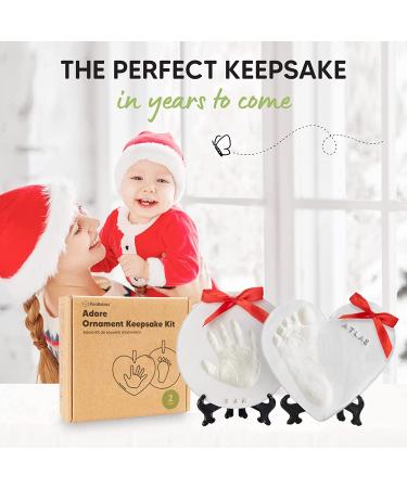 Baby Handprint Footprint Ornament - Personalized Newborn Keepsake Kit for Boys and Girls - Glaze Finish Christmas Gift for New Parents - Buy Online on SooperMarket.com