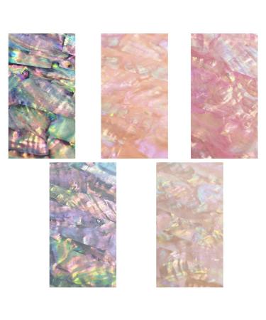 5 Sheet Nail Art Sticker Adhesive Broken Gradient Shell Abalone Flakes 3D Tips Manicure Gel Diy Decal