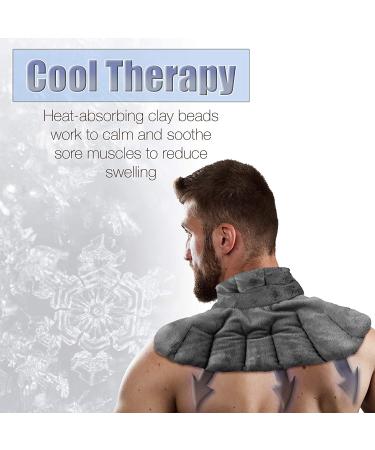 Heating Pad for Neck and Shoulders | Microwavable Weighted Heat Therapy Wrap with Aromatherapy Herbs | Hot/Cold Pack for Pain Relief - Grey - Buy Online on SooperMarket.com