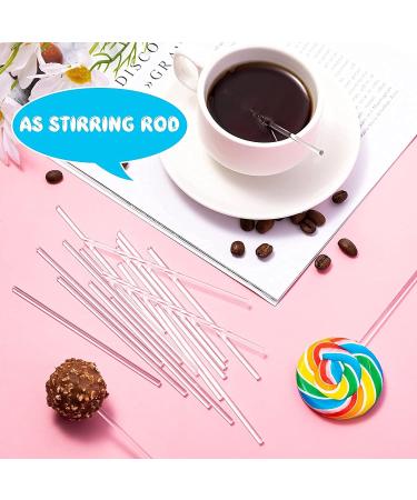 Fayme 100 Pieces 6 Inch Acrylic Lollipop Sticks Clear Reusable Acrylic Rods for Making Lollipops Cake Pops Candies Chocolates - Buy Online on SooperMarket.com