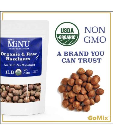 MiNU Organic Raw Hazelnuts 16 oz - #1 Keto Paleo Snack, Superfood Protein, Vegan, NonGMO, Gluten Free - Turkey Organic Raw Hazelnuts 1lb - Buy Online on SooperMarket.com
