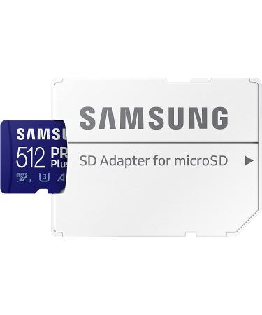 Samsung PRO Plus 512GB microSDXC Card with Adapter | Up to 160MB/s | UHS-I U3 A2 V30 | Full HD & 4K UHD Memory Card for Android, GoPro, DJI Drone - Buy Online on SooperMarket.com