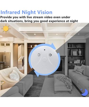TANGMI Hidden Camera Smoke Detector Wireless WiFi Camera with Video 1080P HD Small Camera with Night Vision and Motion Detection Indoor Camera for Home Security - Buy Online on SooperMarket.com