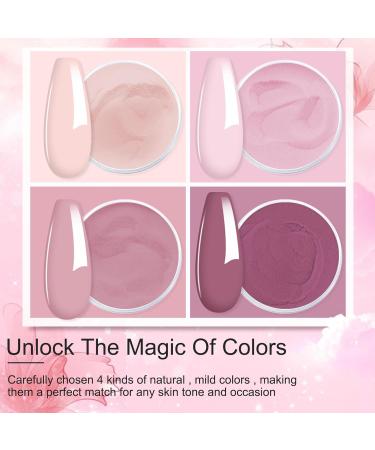 Dip Powder Nail Kit Starter Set - Honey Joy 4 Colors Light Pink Nude Skin Tone Dipping Powder Liquid with Base Top Coat Activator for Salon-Quality Manicures - No LED Lamp Needed - Buy Online on SooperMarket.com