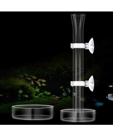 3 Pieces Shrimp Feeding Tube and Dish Set, Include Glass Shrimp Feeding Tube Shrimp Feeder Tube and 2 Aquarium Shrimp Feeding Dish Bowl Fish Tank Feeding Supplies