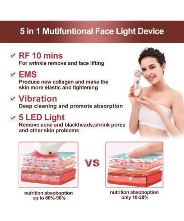 5 in 1 High Frequency Facial Machine | Rechargeable Microcurrent Wand for Facial Massage - Buy Online on SooperMarket.com