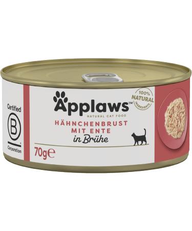 Buy Applaws Premium Natural Wet Cat Food - Chicken with Duck in Broth (70g Can Pack of 24) | Best International Shipping - Buy Online on SooperMarket.com