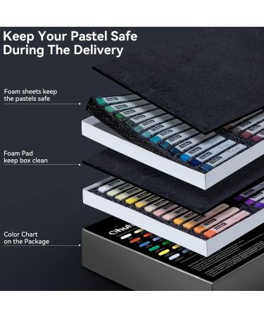 Ohuhu 72 Long Chalk Pastels Set - Soft Pastels for Artists - Includes 4 Fluorescent Colors and 6 Pastel Papers - Art Supplies for Drawing, Blending, Shading - Ideal for Adults, Kids, Beginners - Buy Online on SooperMarket.com