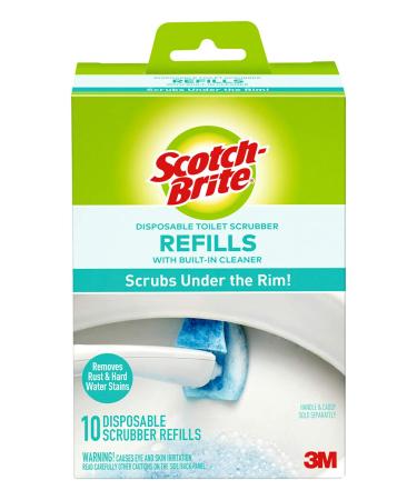 Scotch-Brite Disposable Toilet Scrubber Refills, Removes Rust & Hard Water Stains, 10 Disposable Refills 10 Refills