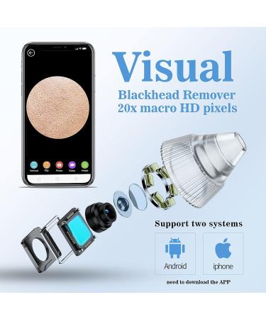 Hohotti Blackhead Remover Vacuum with Camera | USB Rechargeable Pore Vacuum for Face | 6 Suction Heads & 5 Modes | Acne Extractor Tool Kit - Buy Online on SooperMarket.com