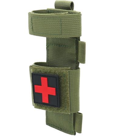 Yoncono tactical tourniquet holder portable tm pocket military first aid equipment storage bag for medical trauma scissors scissors #2 army green