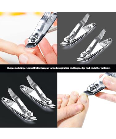 12 Pcs Slanted Edge Nail Clippers - Metal Side Cuticle Trimmer for Precise Nails Cutting - Curved Nail Edge Cutter for Pedicure and Manicure - Buy Online on SooperMarket.com