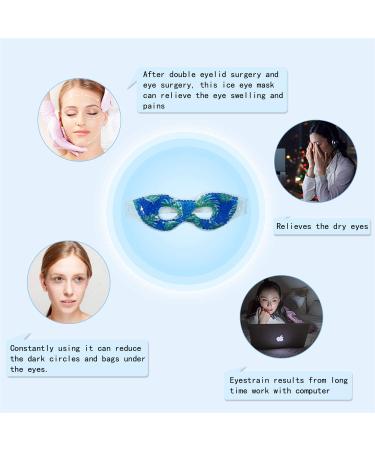 Reusable Gel Eye Mask for Puffiness & Dark Circles - Cooling Eye Ice Pack for Dry Eyes, Headache & Stress Relief (Leaves Design) - Buy Online on SooperMarket.com