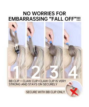 KooKaStyle Long Wavy Wrap Around Ponytail Extension 20 Inch Medium Brown - Synthetic Hair Piece with Bangs for Women - Buy Online on SooperMarket.com