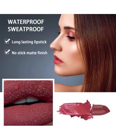 Long Lasting Matte Velvet Lipstick in Scarlet - Waterproof Lip Color for Women | Professional Cosmetics Makeup Gift - Buy Online on SooperMarket.com