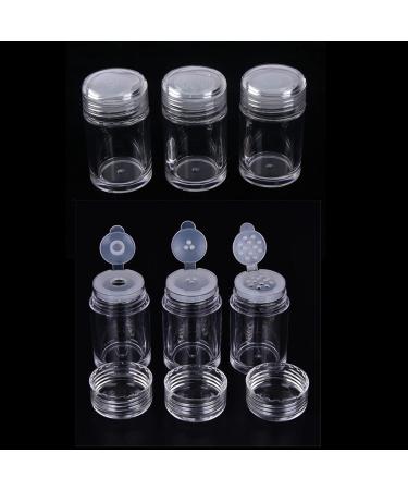 6 Pieces 10ml Mini Refillable Empty Loose Powder Bottles - Travel Cosmetic Containers for Glitter & Eyeshadow - Buy Online on SooperMarket.com