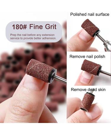 Yoezuo 100 Pcs Nail Sanding Bands Grit Nail Art Sanding Bands 180 Grit Nail Files with 2 Pcs Nail Drill Bits for Electric Nail Files Nail Drill Machine Manicure Pedicure 180" - Buy Online on SooperMarket.com