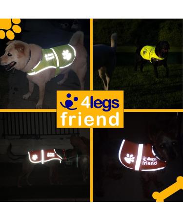 4Legriend Dogs Security Vest - High Visibility Blaze Orange Medium | 5 Sizes for Outdoor Safety Day & Night | Protects from Cars & Hunting Accidents - Buy Online on SooperMarket.com