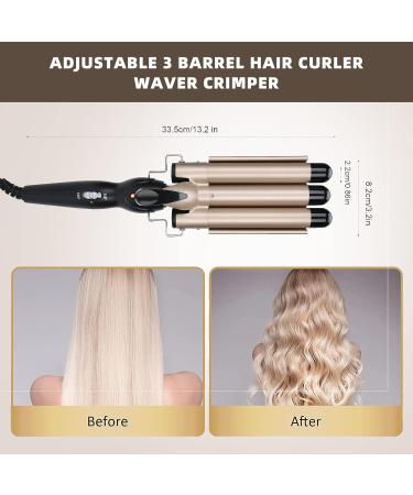 Hair Waver Curling Iron - 3 Barrel Wand for Short Hair - Best Hair Styling Tool (US22mm - Buy Online on SooperMarket.com