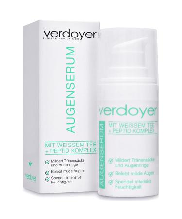 Verdoy Eye Serum for Dark Circles & Wrinkles - Anti-Fold Smoothing Eye Care with White Tea & Peptides - Made in Germany - Buy Online on SooperMarket.com