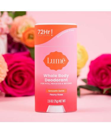 Lume Whole Body Deodorant - Smooth Solid Stick - 72 Hour Odor Control - Aluminum Free Baking Soda Free and Skin Loving - 2.6 Ounce (Pack of 3) (Peony Rose) Peony Rose 2.6 Ounce (Pack of 3) - Buy Online on SooperMarket.com