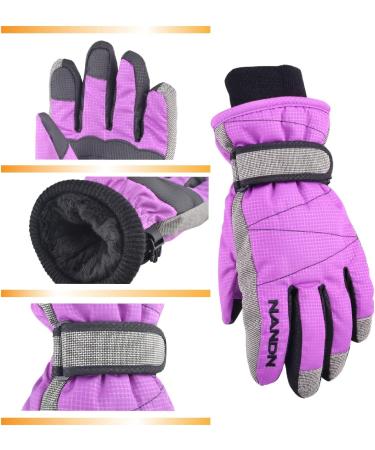 TRIWONDER Children's Ski Gloves - Thermal Fleece Warm Winter Gloves for Boys & Girls A - Purple S (6-7 Years) - Buy Online on SooperMarket.com