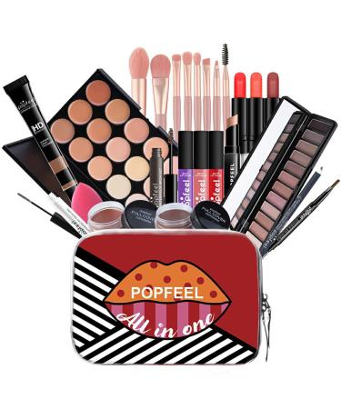 FantasyDay multifunctional make -up gift set cosmetics make -up kit for face eyes and lips - make -up pallet pallet make -up case with eyeshadow pallet lipstick rouge mascara brush pop004