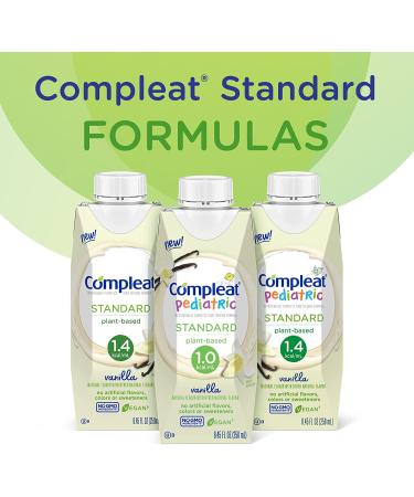 Compleat Pediatric Standard 1.0 Plant-Based Tube Feeding Formula - Vanilla 24 x 8.45 fl oz Carton | No Artificial Flavors, Colors, or Sweeteners - Buy Online on SooperMarket.com