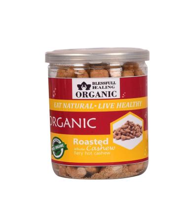 Blessfull Healing Organic Natural Vegan Fiery Hot Roasted Whole Cashew Nuts Crunchy Kaju 250 Gram