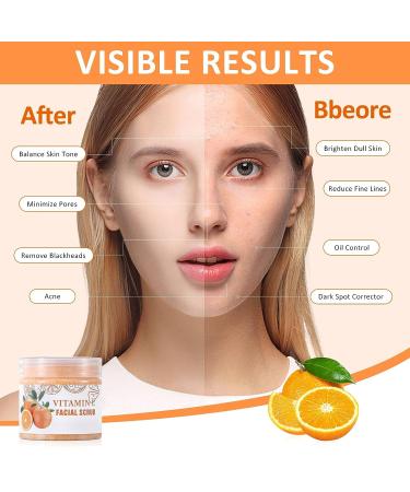Vitamin C Facial Scrub & Exfoliator for Deep Cleansing & Brightening - 3.25 Oz - Buy Online on SooperMarket.com