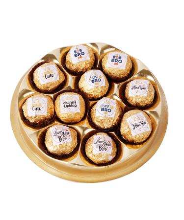 Jaiccha Ghasitaram Round Box of 11 Channa Laddoos with Captions|Gift for Diwali Gifts Holi Rakhi Valentine Christmas Birthday Anniversary Her Him|