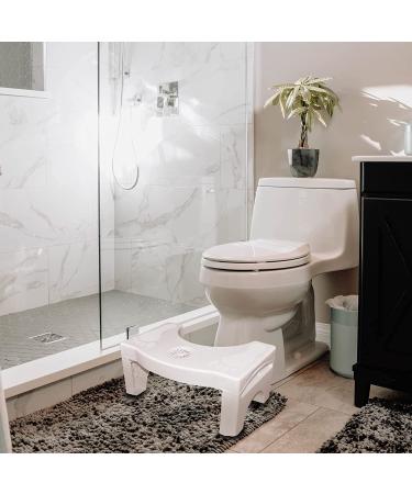 Eyourlife 7 Inch Folding Toilet Stool - Foldable Squatting Step for Adults - Bathroom Foot Rest - White | 2 Pounds - Buy Online on SooperMarket.com