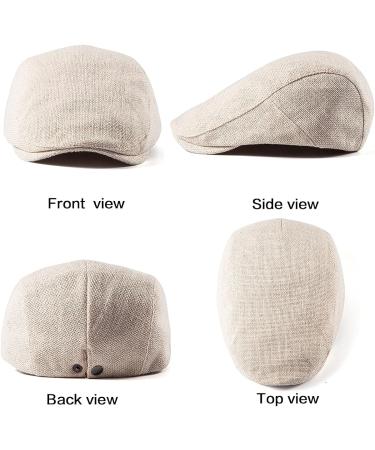LADYBRO 2Pack Unisex Flat Cap Newsboy Hats for Men Women - Black+Beige Cotton Polyester - Buy Online on SooperMarket.com
