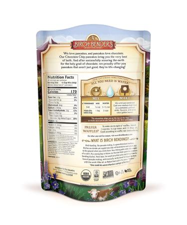 Birch Benders Organic Chocolate Chip Pancake & Waffle Mix - 3 Pack, 1 lb Each - Whole Grain, Non-GMO - Buy Online on SooperMarket.com