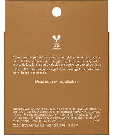 e.l.f. Camo Powder Foundation Tan 415 C 8g - Primer-Infused, Long-Lasting Medium-to-Full Coverage Formula - Buy Online on SooperMarket.com