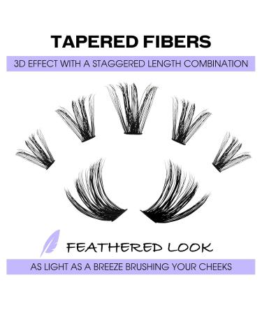 Premium 240 PCs Individual Eyelashes - D Curl Mix 12-16mm DIY Cluster Eyelash Extensions - 60p+80p Kits for At-Home Use - Buy Online on SooperMarket.com
