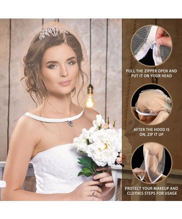 6 Pcs Washable Nylon Chiffon Makeup Hood Set - Nude | Reusable Makeup Protector for Women & Girls at Beauty Weddings - Buy Online on SooperMarket.com
