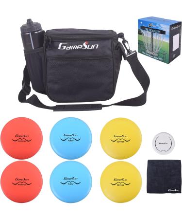 Gamesun Disc Golf Set - 6 Discs & Mini Disc Bag Towel in Black - Buy Online on SooperMarket.com