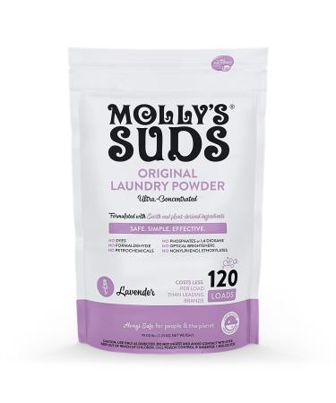Molly's Suds Original Laundry Detergent Powder | Natural Laundry Detergent for Sensitive Skin | Earth-Derived Ingredients, Stain Fighting | Lavender Scent | 120 Loads Lavender - 120 Loads 120 Loads