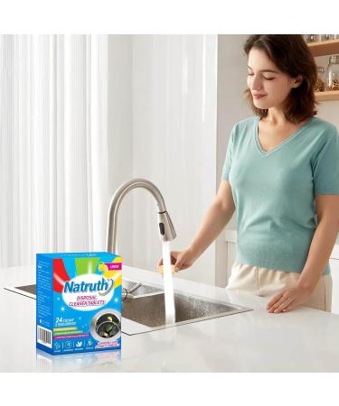NATRUTH Garbage Disposal Cleaner Deodorizer Tablets 24 Pack - Lemon Fresh Formula Disposer Freshener Natural Kitchen Drain Cleaning Tablet - Buy Online on SooperMarket.com