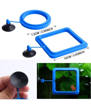Molain Fish Feeding Ring 2 Pieces Fish Feeder Aquarium Fish Turtle Tank Accessories Food Feeder Circle For Guppy Bettas goldfish Turtle (Blue) - Buy Online on SooperMarket.com