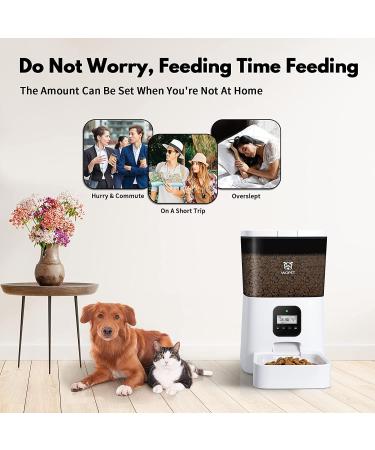 WOPET Automatic Cat Feeder Timed Dog Feeder Pet Food Dispenser with Desiccant Bag for Dry Food Programmable Portion Control & Voice Recorder for Small / Medium Pets White - Buy Online on SooperMarket.com