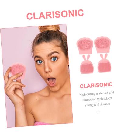 minkissy 12 Pcs Rabbit Ears Facial Brush Facial Cleanser Brush Hand Held Massager Face Massager Brush Crystal Perfume Bottle Wash Face Home Facial Brush Body Face Brush Cat Paw Washbasin Light Pinkx3pcs 7.5x7.5cmx3pcs - Buy Online on SooperMarket.com