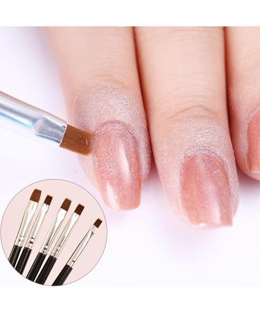 5-Piece Professional Nail Brush Set | Nail Art & Design Brushes for DIY UV Gel & Acrylic Nail Art | Black Nail Accessories - Buy Online on SooperMarket.com