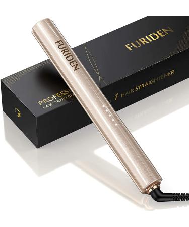2-in-1 Hair Straightener & Curler for Black Women - Professional Ionic Flat Iron, 1 Inch Gold - Buy Online on SooperMarket.com