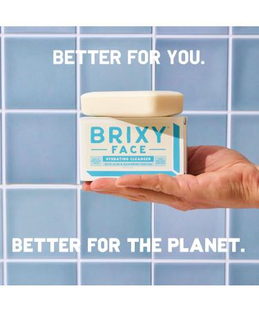 BRIXY Hydrating Facial Cleansing Bar for Dry Skin | Aloe & Raspberry Seed Oil | Ceramide & Niacinamide | Soap-Free & pH Balanced - Buy Online on SooperMarket.com