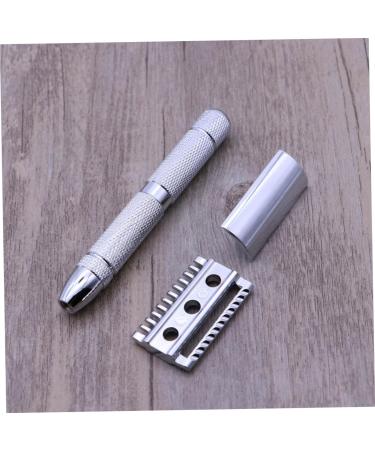 Premium Steel Double Edge Safety Razor for Men - Textured Design Solid Wood Handle Perfect for a Close Shave - 1 Count - Buy Online on SooperMarket.com